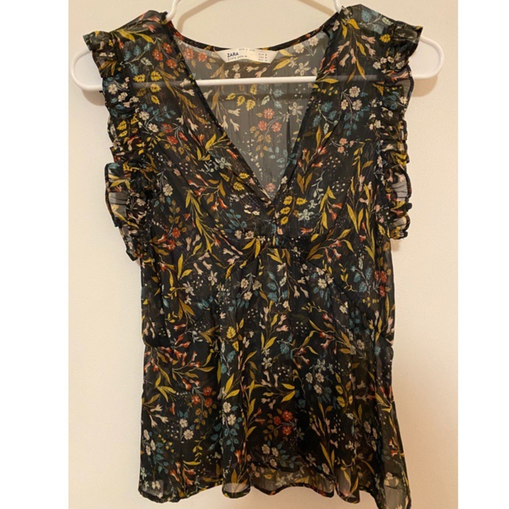 Printed sheer top
